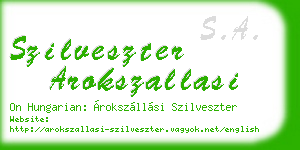 szilveszter arokszallasi business card