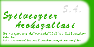 szilveszter arokszallasi business card